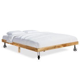 Estructura de cama de madera maciza de mango 200x200 cm de vidaXL, Camas y somieres - Ref: Foro24-285916, Precio: 217,99 €, D...