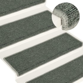 Alfombras de peldaños de escalera 15 uds verde 65x21x4 cm de vidaXL, Alfombrillas para escalones - Ref: Foro24-326193, Precio...