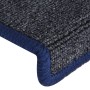 Alfombras de peldaños de escalera 15 uds gris y azul 65x21x4 cm de vidaXL, Alfombrillas para escalones - Ref: Foro24-326195, ...