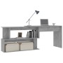 Corner desk made of gray concrete plywood 200x50x76 cm by vidaXL, Desks - Ref: Foro24-801102, Price: 112,99 €, Discount: %