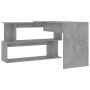 Corner desk made of gray concrete plywood 200x50x76 cm by vidaXL, Desks - Ref: Foro24-801102, Price: 112,99 €, Discount: %