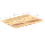 Tischoberfläche aus massivem Mangoholz, 25–27 mm, 70 x 60 cm von vidaXL, Tischplatten - Ref: Foro24-286021, Preis: 74,29 €, R...