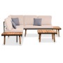 Set muebles de jardín 4 piezas y cojines madera maciza acacia de vidaXL, Conjuntos de jardín - Ref: Foro24-316642, Precio: 50...