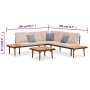 Set muebles de jardín 4 piezas y cojines madera maciza acacia de vidaXL, Conjuntos de jardín - Ref: Foro24-316642, Precio: 50...