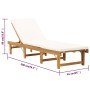 Folding sun lounger with cream-white solid acacia wood cushion by vidaXL, Loungers - Ref: Foro24-316645, Price: 207,54 €, Dis...