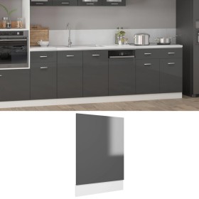 Glossy gray plywood dishwasher panel 45x3x67 cm by vidaXL, Kitchen cabinets - Ref: Foro24-802561, Price: 27,99 €, Discount: %