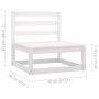 2-piece garden furniture set with white pine wood cushions by vidaXL, Modular outdoor sofas - Ref: Foro24-805761, Price: 88,8...