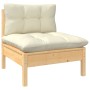 2-seater garden sofa in solid pine wood with cream cushions by vidaXL, Modular outdoor sofas - Ref: Foro24-806652, Price: 142...