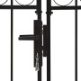 Double door fence gate with arch 400x175 cm black steel by vidaXL, garden gates - Ref: Foro24-143095, Price: 508,97 €, Discou...