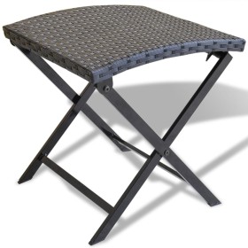 Black synthetic rattan folding stool by vidaXL, Outdoor ottomans - Ref: Foro24-41788, Price: 40,99 €, Discount: %