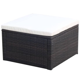 Poly rattan ottoman stool 53x53x30 cm brown by vidaXL, Ottomans - Ref: Foro24-42670, Price: 48,47 €, Discount: %