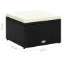 Black poly rattan ottoman stool 53x53x30 cm by vidaXL, Ottomans - Ref: Foro24-42671, Price: 52,15 €, Discount: %