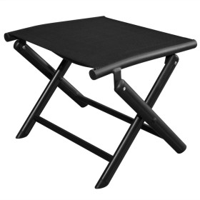 Folding footrest in black aluminum and textilene by vidaXL, Folding stools and chairs - Ref: Foro24-41742, Price: 56,25 €, Di...