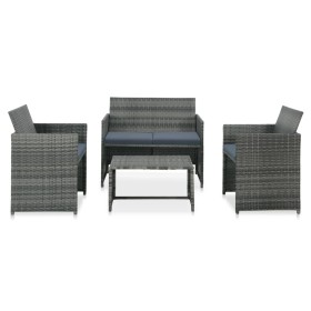 4-piece garden furniture set and gray synthetic rattan cushions by vidaXL, Garden sets - Ref: Foro24-43909, Price: 206,99 €, ...