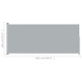 Toldo lateral retráctil de jardín gris 180x500 cm de vidaXL, Sombrillas - Ref: Foro24-313407, Precio: 96,74 €, Descuento: %