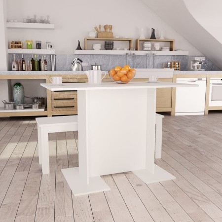 White plywood dining table 110x60x75 cm by vidaXL, Kitchen and dining tables - Ref: Foro24-800243, Price: 54,97 €, Discount: %