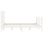 Estructura cama de matrimonio con cabecero madera maciza blanco de vidaXL, Camas y somieres - Ref: Foro24-3194282, Precio: 14...