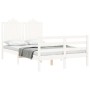 Estructura cama de matrimonio con cabecero madera maciza blanco de vidaXL, Camas y somieres - Ref: Foro24-3194152, Precio: 14...