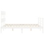 Estructura cama de matrimonio con cabecero madera maciza blanco de vidaXL, Camas y somieres - Ref: Foro24-3195062, Precio: 13...