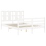 Estructura cama de matrimonio con cabecero madera maciza blanco de vidaXL, Camas y somieres - Ref: Foro24-3194087, Precio: 14...