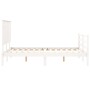 Double bed frame with white solid wood headboard by vidaXL, Beds and slatted bases - Ref: Foro24-3195192, Price: 150,52 €, Di...