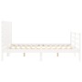 Double bed frame with white solid wood headboard by vidaXL, Beds and slatted bases - Ref: Foro24-3194607, Price: 159,85 €, Di...