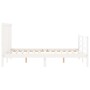 Double bed frame with white solid wood headboard by vidaXL, Beds and slatted bases - Ref: Foro24-3193762, Price: 138,50 €, Di...