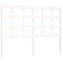 Double bed frame with white solid wood headboard by vidaXL, Beds and slatted bases - Ref: Foro24-3193957, Price: 136,63 €, Di...