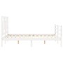 Estructura cama de matrimonio con cabecero madera maciza blanco de vidaXL, Camas y somieres - Ref: Foro24-3194932, Precio: 13...