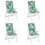 4pcs High Back Chair Cushions Leaf Print Fabric by vidaXL, Cushions for chairs and sofas - Ref: Foro24-361245, Price: 45,99 €...