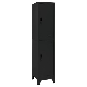 Black steel locker 38x45x180 cm by vidaXL, Lockers and storage cabinets - Ref: Foro24-339778, Price: 177,52 €, Discount: %