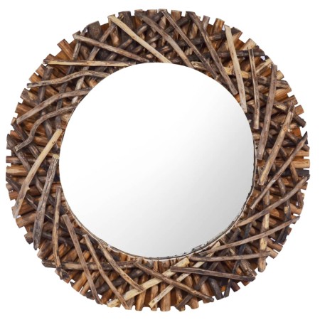 Round teak wall mirror 60 cm by vidaXL, Mirrors - Ref: Foro24-288802, Price: 95,54 €, Discount: %