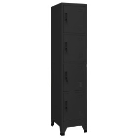 Black steel locker 38x45x180 cm by vidaXL, Lockers and storage cabinets - Ref: Foro24-339786, Price: 188,20 €, Discount: %