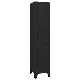 Black steel locker 38x40x180 cm by vidaXL, Lockers and storage cabinets - Ref: Foro24-339790, Price: 184,88 €, Discount: %