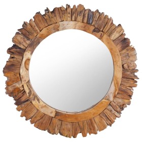 Round teak wall mirror 60 cm by vidaXL, Mirrors - Ref: Foro24-288804, Price: 100,47 €, Discount: %