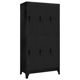 Black steel locker 90x45x180 cm by vidaXL, Lockers and storage cabinets - Ref: Foro24-339798, Price: 321,28 €, Discount: %