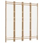 Folding screen with 4 bamboo and canvas panels 160 cm by vidaXL, Room dividers - Ref: Foro24-350624, Price: 103,39 €, Discoun...