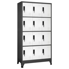 Anthracite gray and white steel locker 90x45x180 cm by vidaXL, Lockers and storage cabinets - Ref: Foro24-339816, Price: 327,...