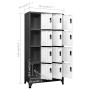 Anthracite gray and white steel locker 90x45x180 cm by vidaXL, Lockers and storage cabinets - Ref: Foro24-339816, Price: 337,...