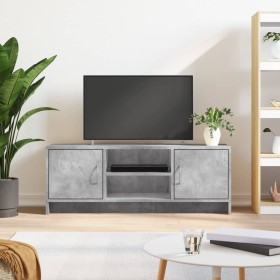 TV-Möbel aus grauem Beton-Engineered-Holz 102x30x37,5 cm von vidaXL, TV-Möbel - Ref: Foro24-823257, Preis: 53,74 €, Rabatt: %