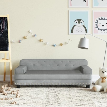 Sofá para niños de terciopelo gris claro 90x53x30 cm de vidaXL, Mobiliario para bebés y niños pequeños - Ref: Foro24-3196280,...