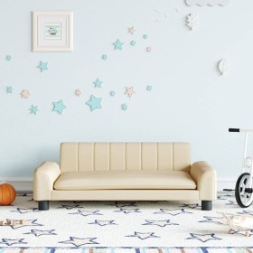 Cream fabric children's sofa 90x53x30 cm by vidaXL, Baby and Toddler Furniture - Ref: Foro24-3196257, Price: 79,99 €, Discoun...