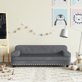 Sofá para niños de terciopelo gris oscuro 90x53x30 cm de vidaXL, Mobiliario para bebés y niños pequeños - Ref: Foro24-3196281...