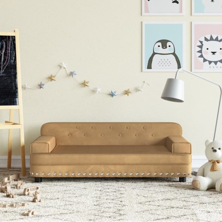 Brown velvet children's sofa 90x53x30 cm by vidaXL, Baby and Toddler Furniture - Ref: Foro24-3196284, Price: 84,99 €, Discoun...