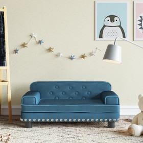 Blue velvet children's sofa 70x45x30 cm by vidaXL, Baby and Toddler Furniture - Ref: Foro24-3196293, Price: 67,99 €, Discount: %