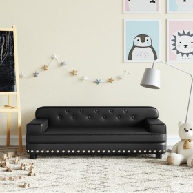 Black synthetic leather children's sofa 90x53x30 cm by vidaXL, Baby and Toddler Furniture - Ref: Foro24-3196287, Price: 87,63...