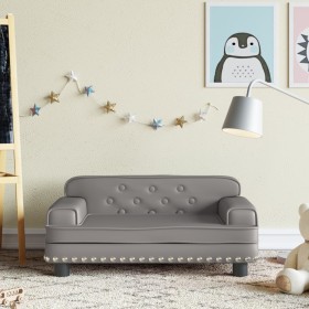 Graues Kindersofa aus Kunstleder, 70x45x30 cm von vidaXL, Baby- und Kleinkindmöbel - Ref: Foro24-3196303, Preis: 69,35 €, Rab...