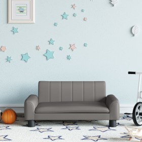 Sofá para niños de cuero sintético gris 70x45x30 cm de vidaXL, Mobiliario para bebés y niños pequeños - Ref: Foro24-3196277, ...