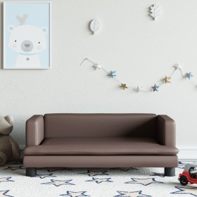 Braunes Kindersofa aus Kunstleder, 80x45x30 cm von vidaXL, Baby- und Kleinkindmöbel - Ref: Foro24-3196314, Preis: 70,99 €, Ra...