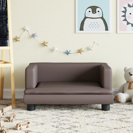 Brown Synthetic Leather Children's Sofa 60x40x30 cm by vidaXL, Baby and Toddler Furniture - Ref: Foro24-3196326, Price: 57,63...